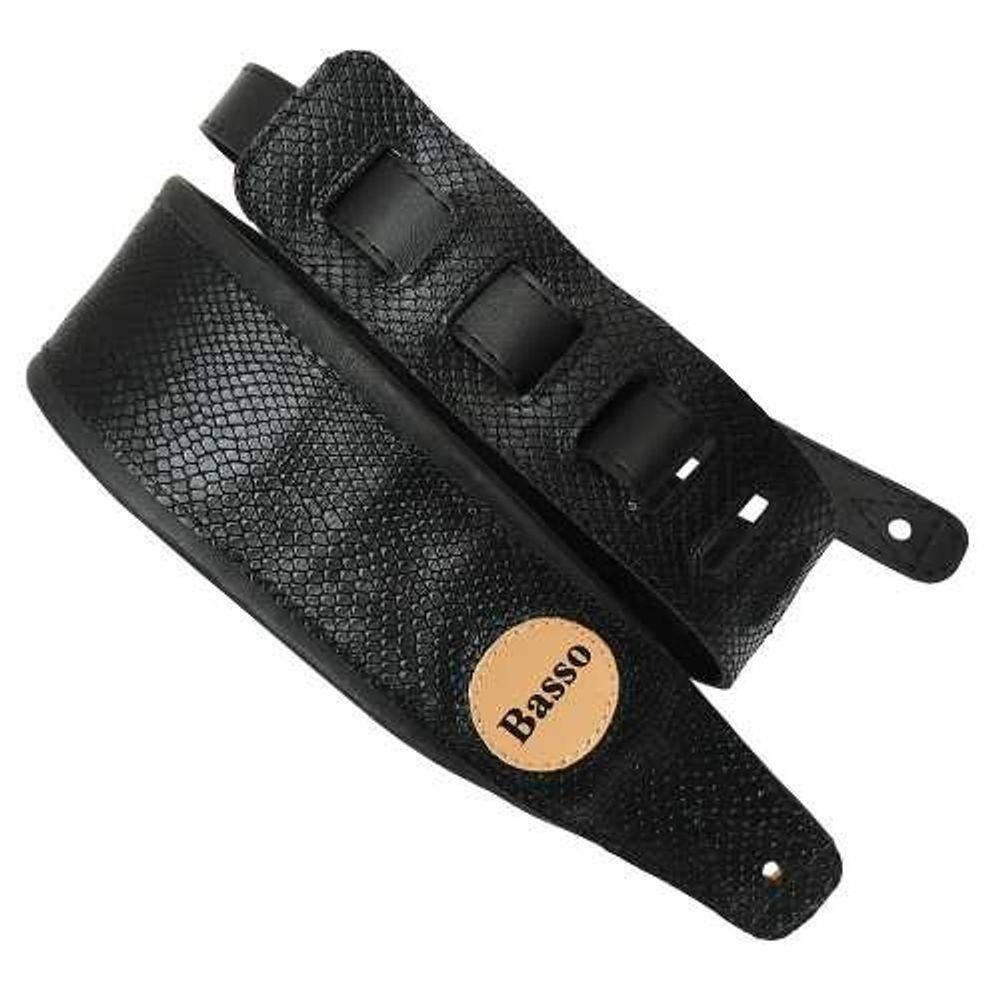 Correia Para Violão, Guitarra E Baixo Cla Cobra Preto