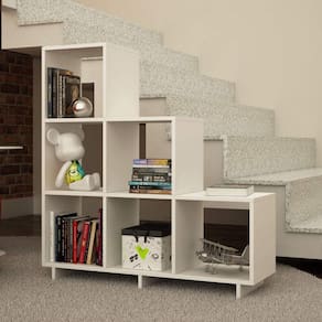 Estante para Livros 6 Nichos BE19 Moderno Cube BRV Móveis Branco