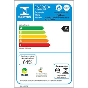 Cooktop Inox 5 Bocas a Gás Tripla Chama Infinity Fischer Grafite
