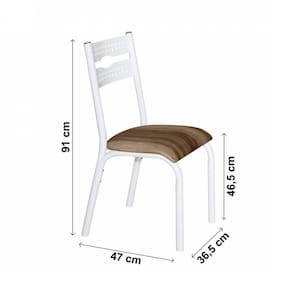 Conjunto 2 Cadeiras Aço Luna Clássica Ciplafe Branco/Capuccino