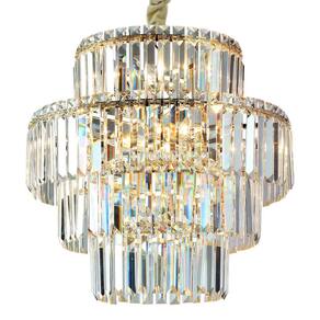 Pendente de Cristal Hera 49cmx48cm Bella Iluminação Dourado/Transparente