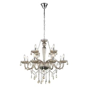 Lustre de Vidro Anjou 82cmx79cm Bella Iluminação Champagne