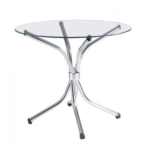 Mesa de Vidro Redonda 4150 Unimóvel Cromado