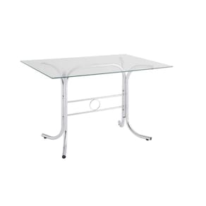 Mesa Retangular Tampo de Vidro 4166 Unimóvel Cromado