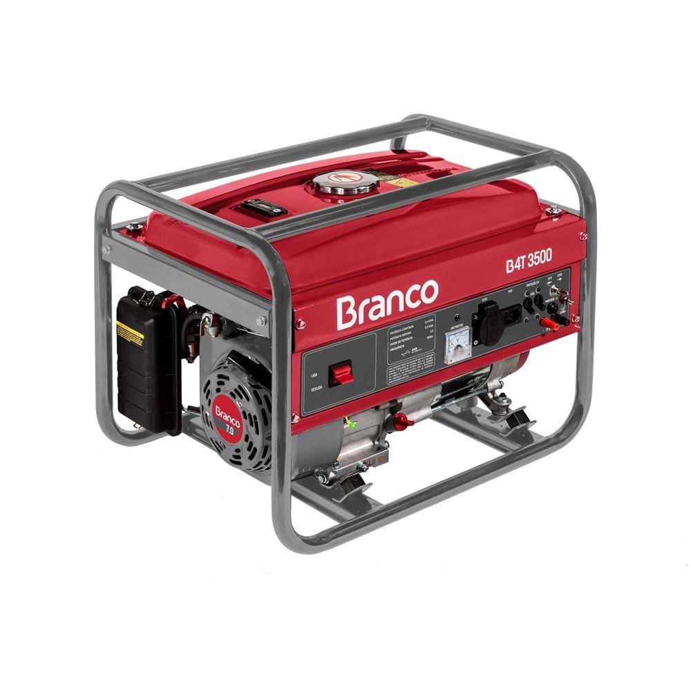 Gerador a Gasolina 3400W B4T3500 Branco Vermelho