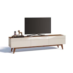 Rack para TV até 60 Polegadas 3 Gavetas Classic Moderno Imcal Off White/Freijó