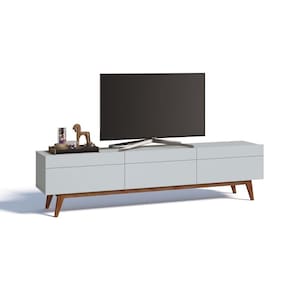 Rack para TV até 60 Polegadas 3 Gavetas Classic Moderno Imcal Branco Acetinado