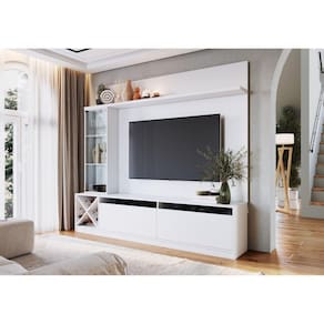 Rack com Painel para TV até 50 Polegadas com Adega e Cristaleira Sorrento Quiditá