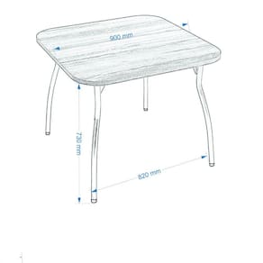 Mesa Quadrada com Tampo em MDP 4007 Unimóvel Cromado/Castanho