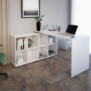 Escrivaninha com 8 Nichos Nero Artany Branco