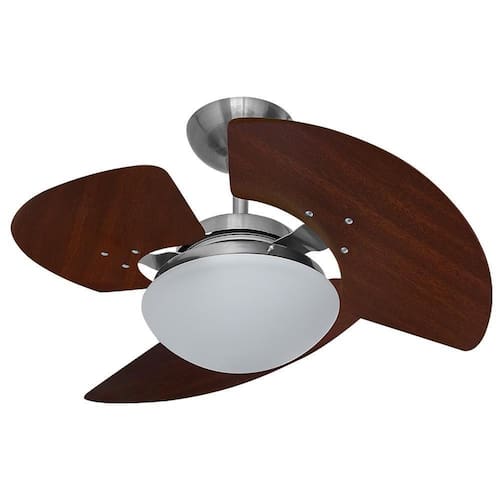 imagem-Ventilador de teto 3 pás em mdf alumínio escovado - 110v