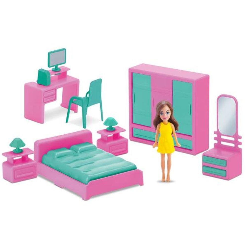 Mini Quarto Infantil 8 pçs com boneca