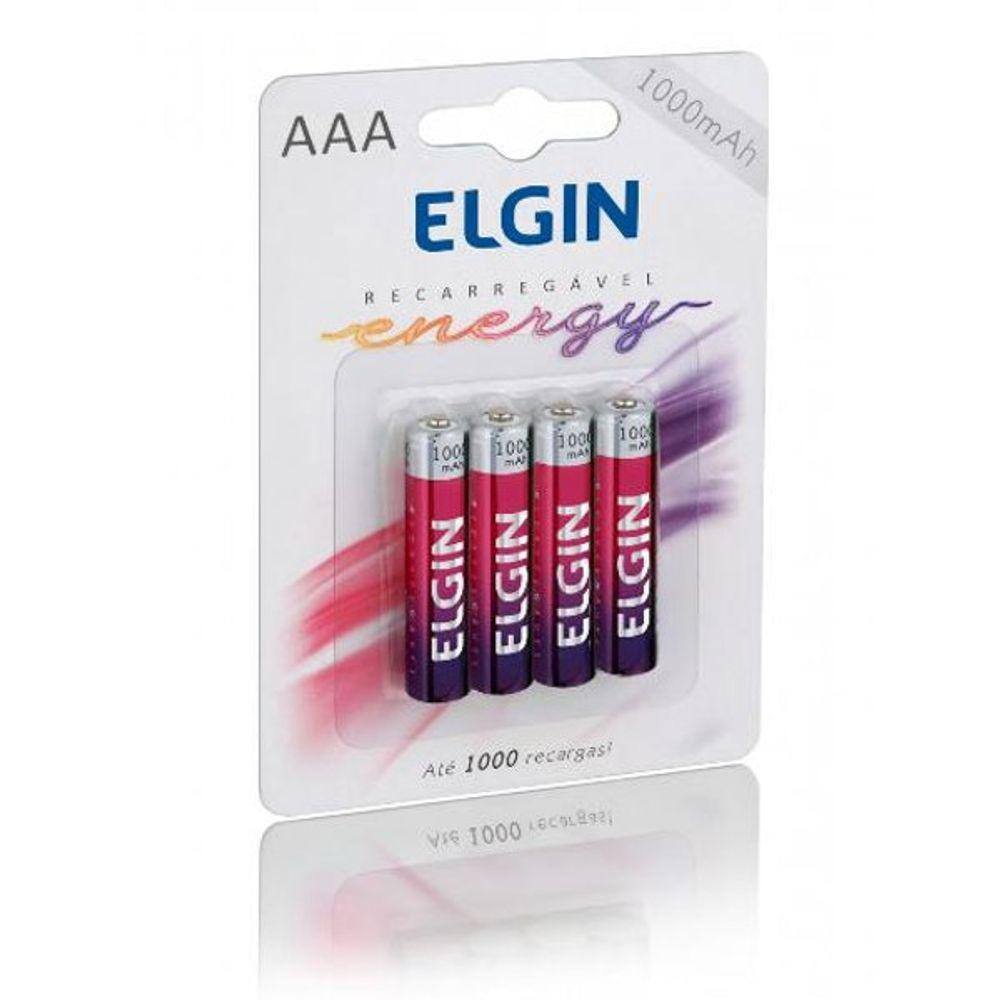 Pilha recarregável Aaa-1000 mAh Elgin (BLISTER com 4)