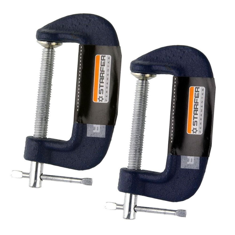 Kit 2 Unidades Grampo Tipo C Pesado Starfer 4 Polegadas