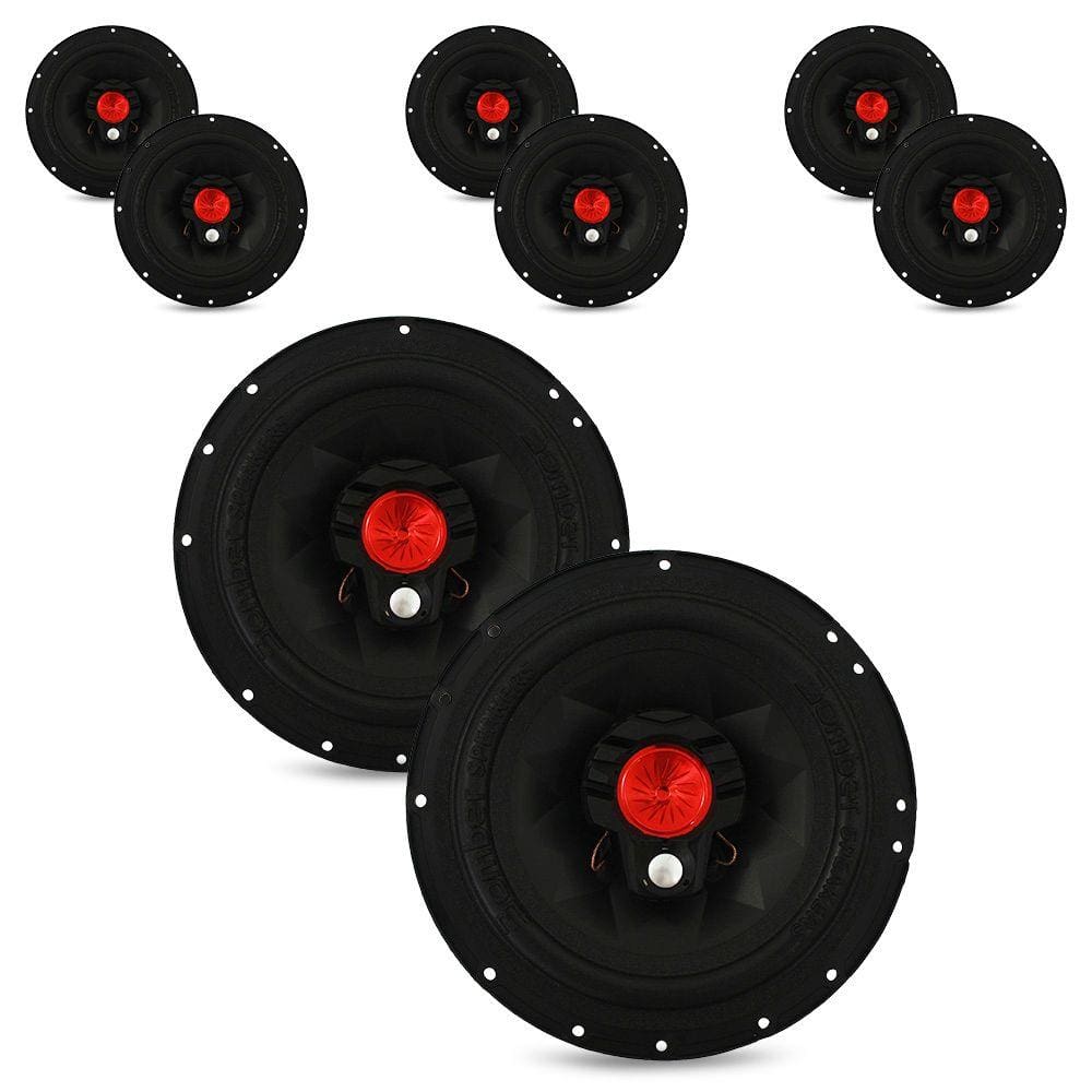Kit Alto Falante 6 Pol Bomber 100 Rms BBR6 Triaxial 8 peças