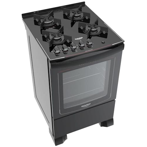 imagem-Fogão A Gás 4 Bocas Dako Glass Preto Automático Bivolt