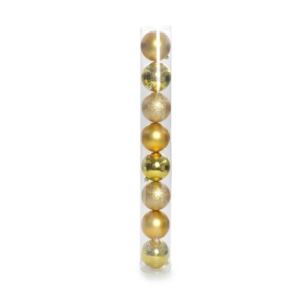 Bola De Natal P/ Árvore 6Cm C/ 8 Pçs Dourado