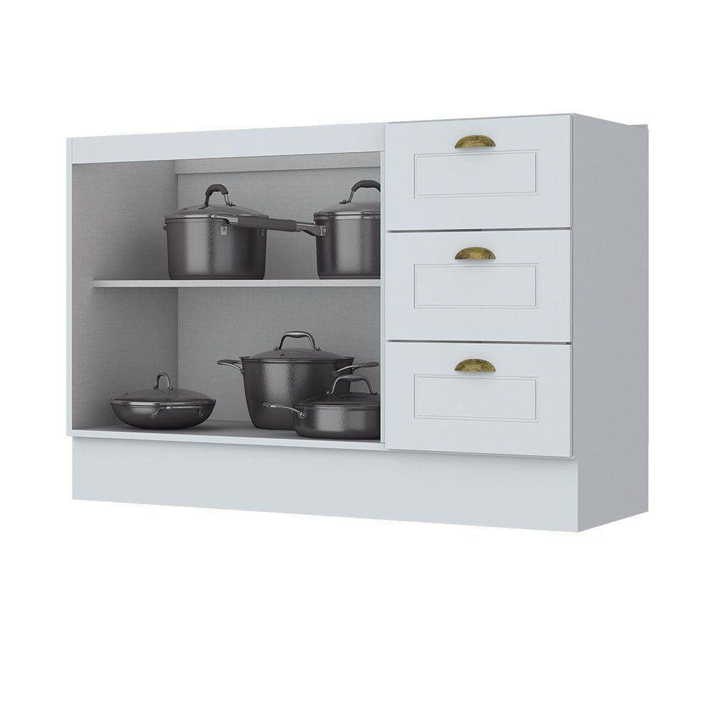 Balcão Henn 2 Portas 3 Gavetas 120cm Americana