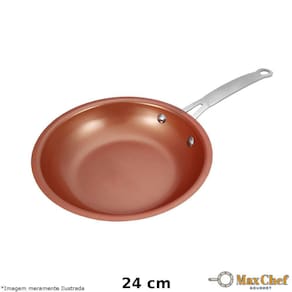 Frigideira Antiaderente 24 cm Cerâmica e Cobre - Titânio - MaxChef