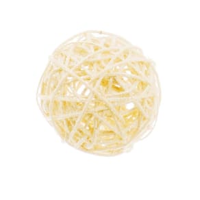 Bola Rattan Decoração Natal 7,5Cm Branco