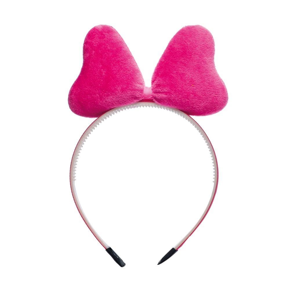 Tiara Acessório Carnaval Arco Laço de Pelúcia Rosa Pink