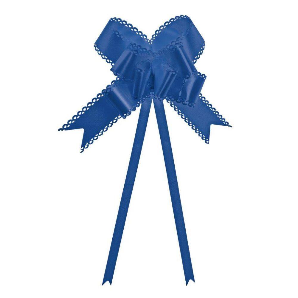 10 Laços Gravata Embalagem Presente Fita 12Mm Azul Escuro