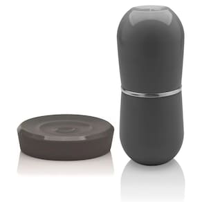 Porta Escova e Creme Dental Com Saboneteira - Chumbo