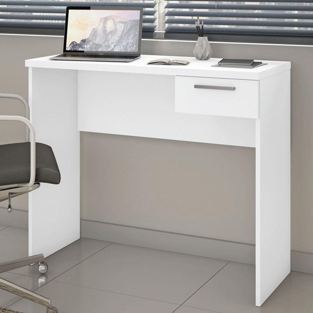 Mesa Para Escritório Office 90Cm Com 1 Gaveta NT 2000 Branco Notável Móveis