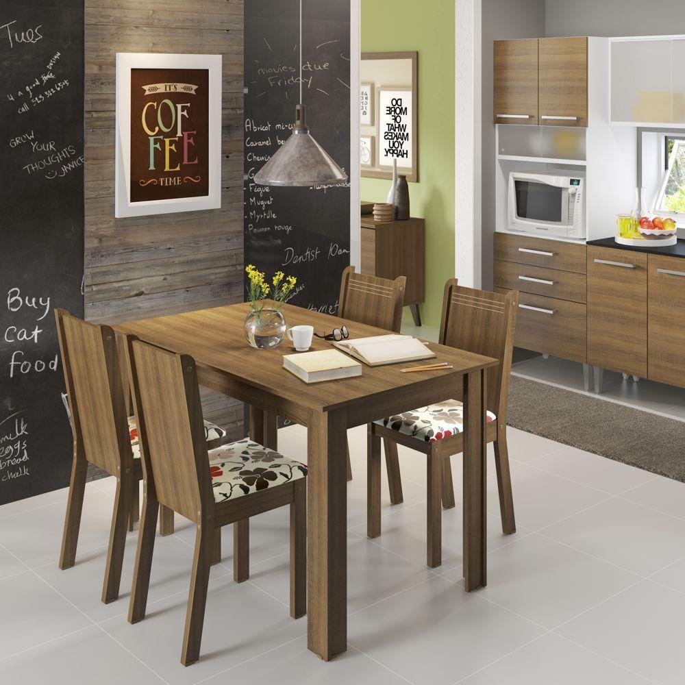 Sala de Jantar Rosie - Conjunto de Mesa com 4 Cadeiras 4509/4470