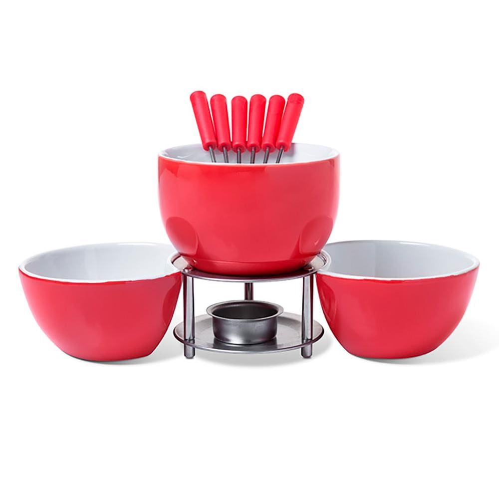 Aparelho de Fondue Brinox 1256/103 Vermelho – 10 Peças