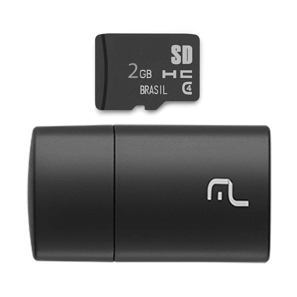 Leitor Usb + Cartão De Memória Classe 4 2Gb - MC159