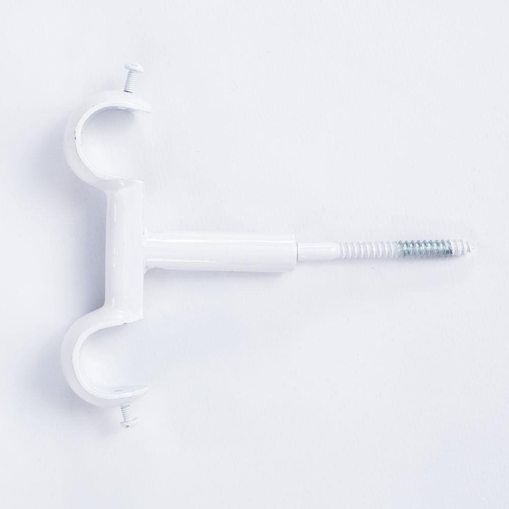 Suporte Duplo de Teto para Varão de 19x19mm - Branco SL143-16 Wiler-K