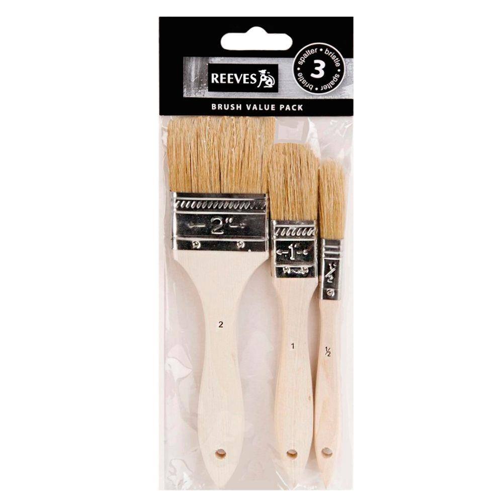 Kit Trincha Cerdas de Porco Reeves Com 3 Unidades