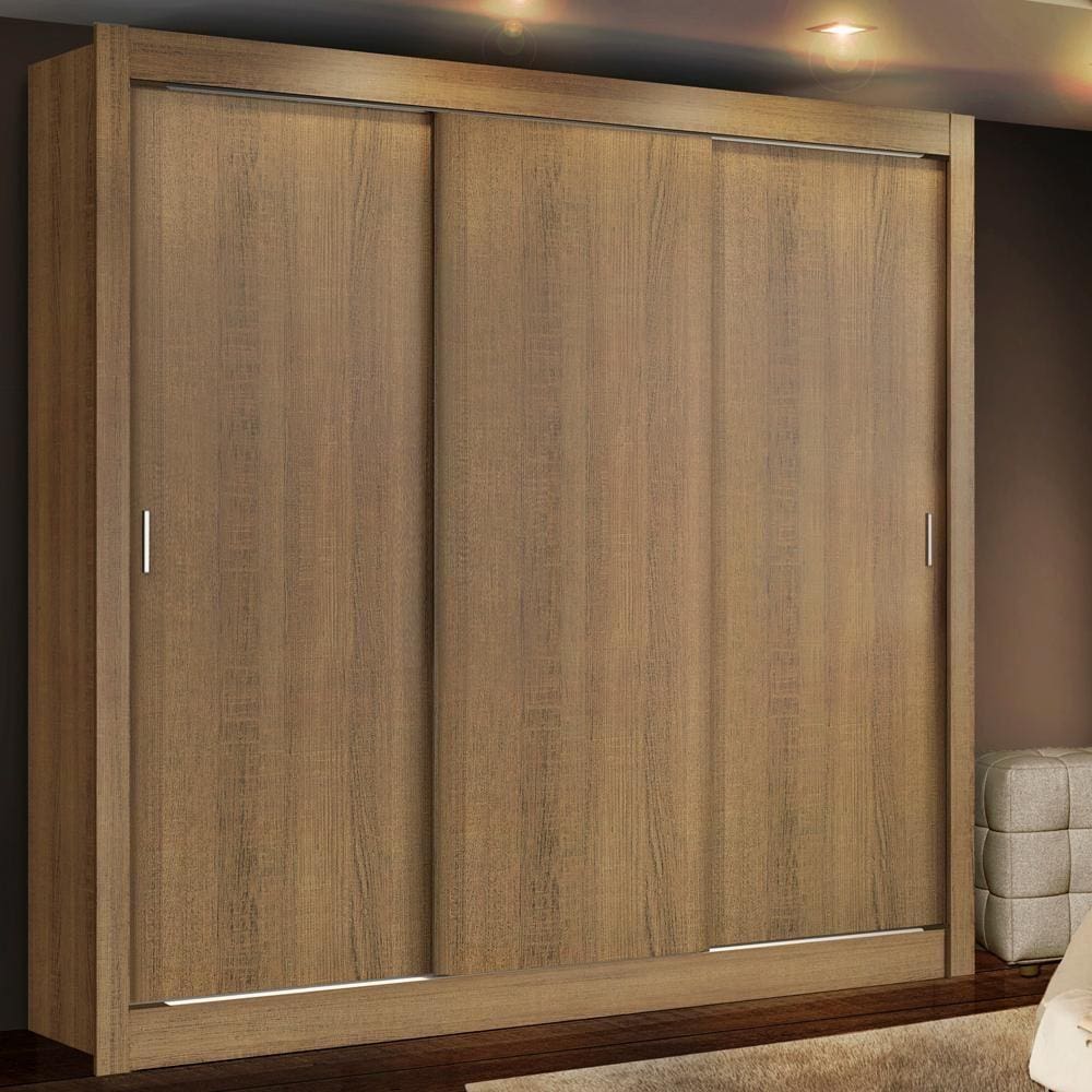 Guarda Roupa Casal Madesa Lyon Plus 3 Portas de Correr 4 Gavetas