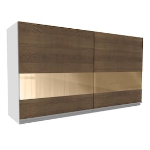 Armário Aéreo Madesa Glamy 120 cm 2 Portas com Vidro - Branco/Rustic