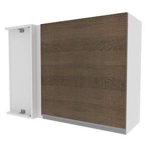 Armário Aéreo de Canto Madesa Glamy 1 Porta - Branco/Rustic