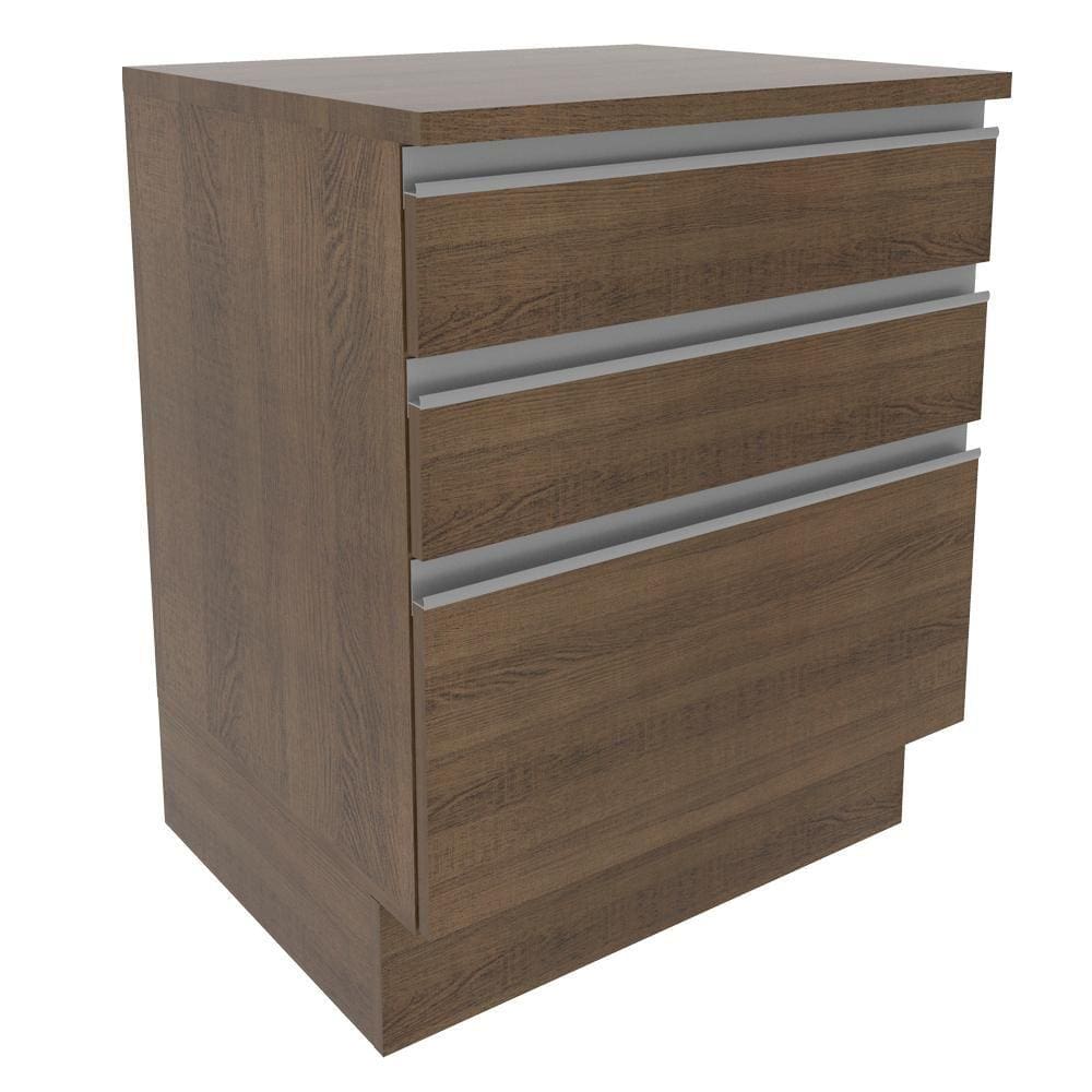Balcão Madesa Glamy 60 cm 3 Gavetas - Rustic