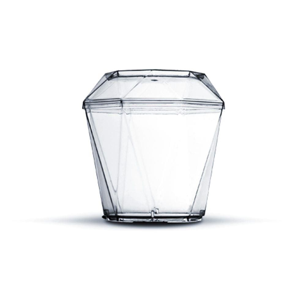 Copo Diamantinho com Tampa Acrílico 150ml 10un