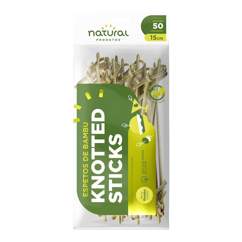 Espeto de Bambu Knotted Sticks 15cm c/50 un