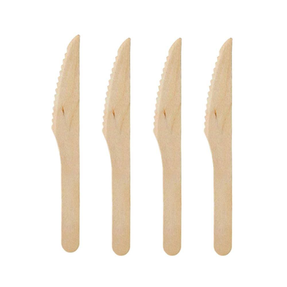 Faca Refeição de Madeira Biodegradável 16cm c/ 100 unidades