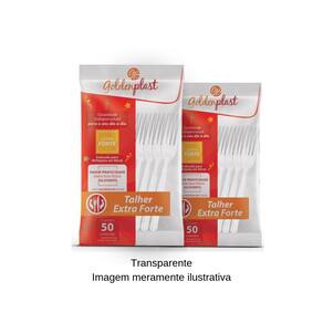 Garfo de Plástico Descartável para Refeição Master Cristal c/ 50un