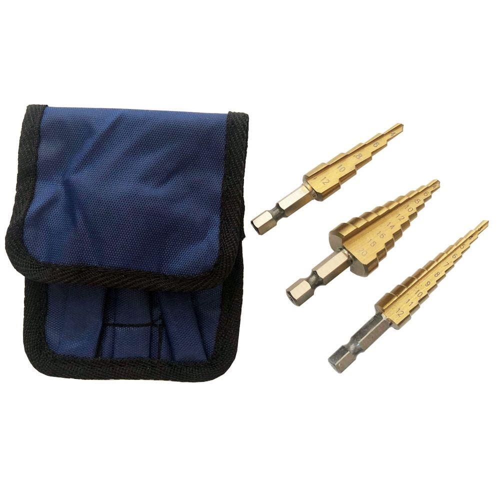 Jogo com 3 Broca Escalonadas HSS 3 a 20mm Titânio