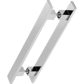 Puxador De Porta Pivotante Barra Chata Duplo Cromado 1.50mt