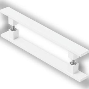 Puxador De Porta Pivotante Barra Chata Duplo Branco 80cm