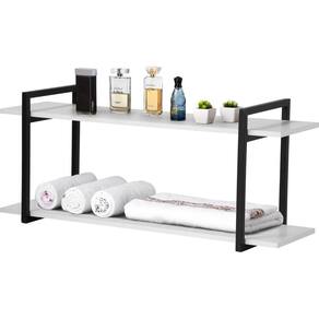 Nicho Prateleiras Para Banheiro 60cm Black com Branco