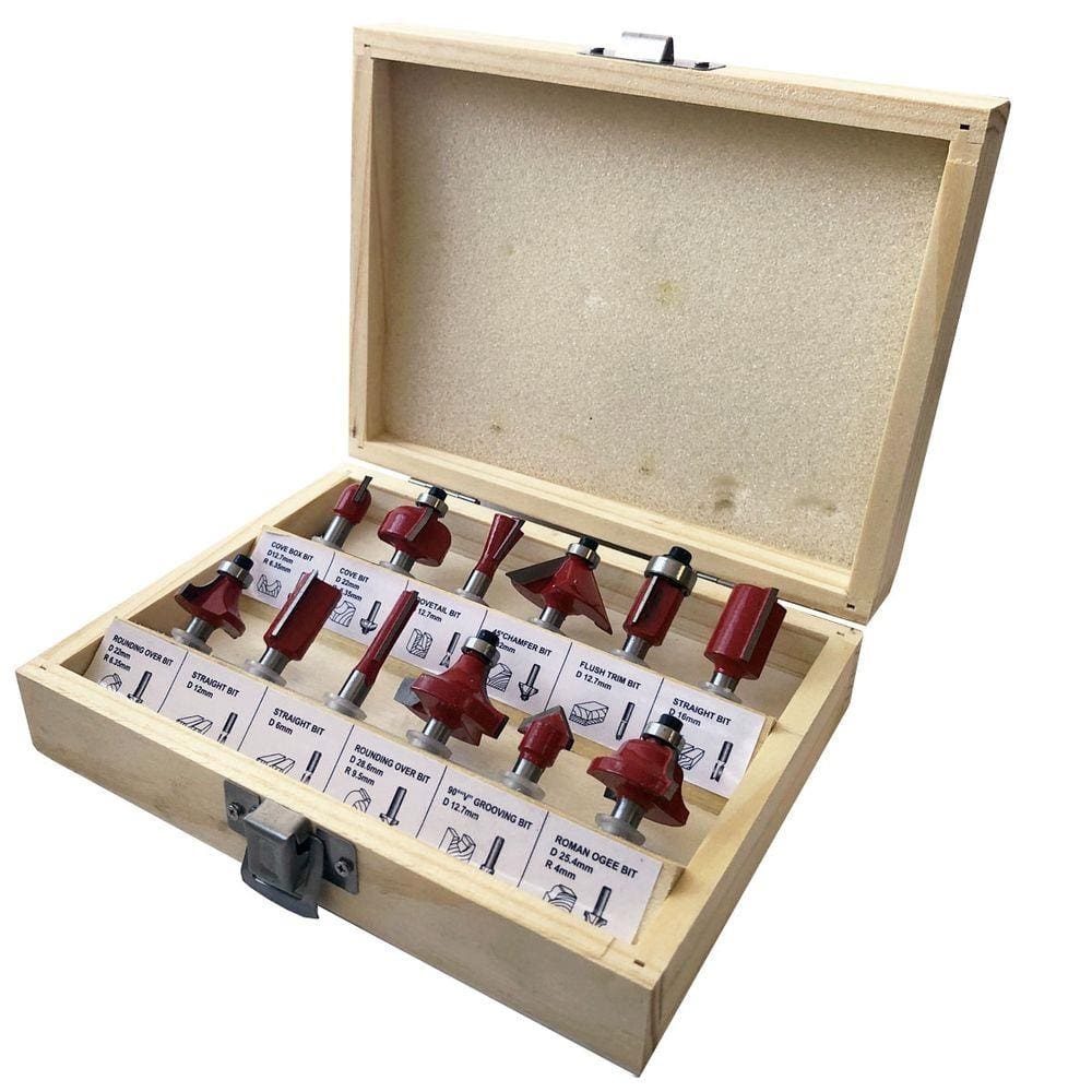 Jogo de Fresas para Tupia Madeira 6mm com 12 Peças Charbs