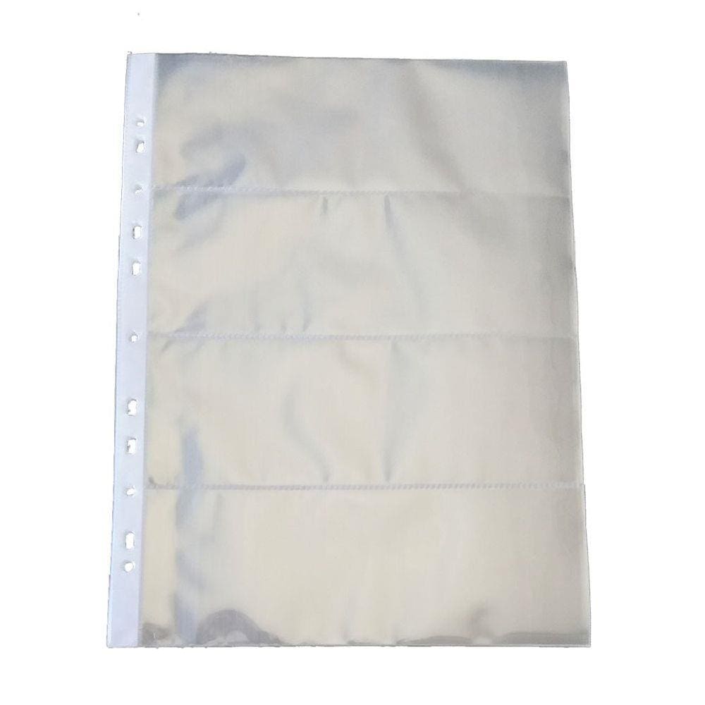 Kit com 100 Folhas Em Polipropileno Para 04 Cédulas Cada