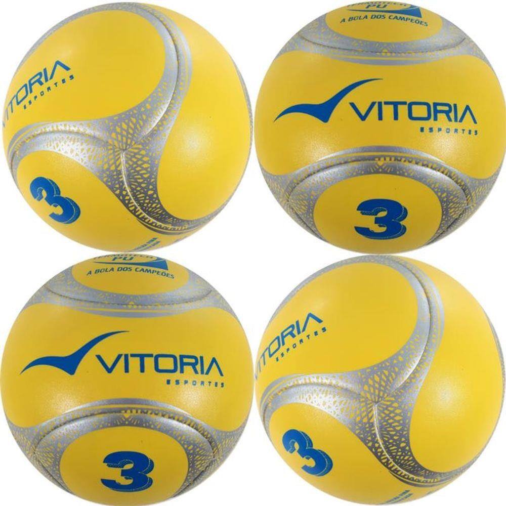 Kit 4 Bolas Futebol De Campo N 3 Sub 12 Oficial Termotec Pu