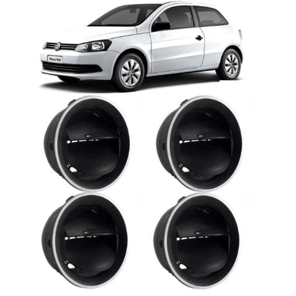 Kit 4 Difusor De Ar Gol G4 G5 G6 Voyage Aro Botão Prata