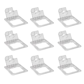 Conj 15 Tampa Cuba Gastronômica GN 1/6 Policarbonato Dobradiça Flip Lid COM Ranhura Abertura para Colher Concha